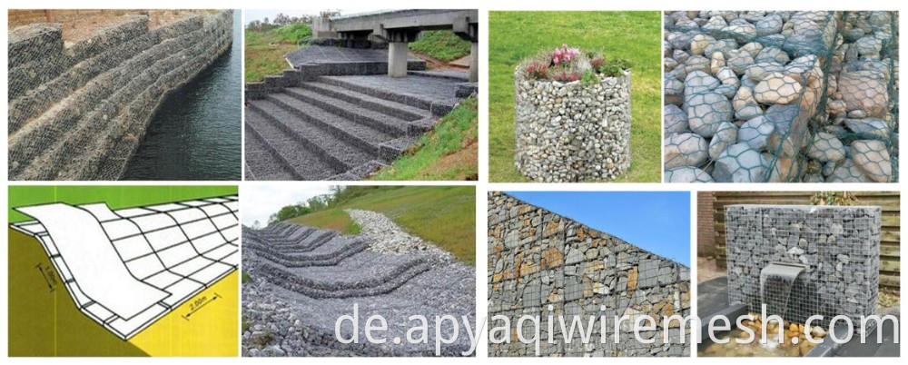 Bodenerosionsnetze 8x10 cm/Gesteinsmasch Gabion Wand/Panama Gaviones 2x1x1 m